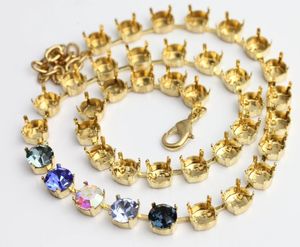 하이 퀄리티 8mm 실버/골드 황동 수제 클로 빈 컵 체인 라운드 돌 목걸이 팔찌 만들기 - Product Image 3