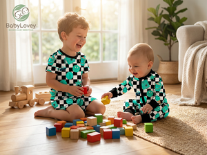 Babylovey OEM ODM, Conjunto de Pijamas de Bambú Viscosa Suave con Logotipo y Color Personalizados, para Hermanos, con Estampado de Dibujos Animados - Product Image 3