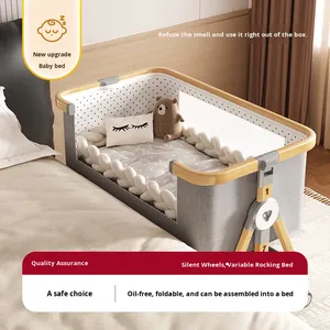 <span class=keywords><strong>Lettino</strong></span> Pieghevole <span class=keywords><strong>Portatile</strong></span> per Neonati con Altezza Regolabile, Multifunzionale in Metallo con Rullo e Zanzariera - Product Image 4