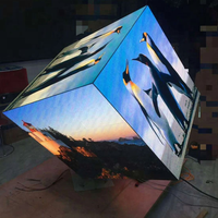 Miglior prezzo a forma di cerchio su entrambi i lati LED cube Screen Logo rotondo LED Sign Display pubblicitario