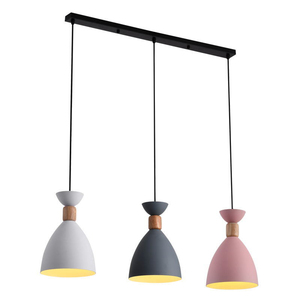 Lámpara Colgante en Tono Pastel Macaron con Conector de Madera Natural, Lámpara Individual Moderna para Desayunador o Bistro - Product Image 2