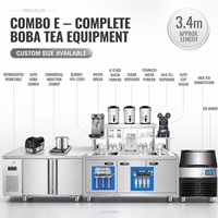Station de travail automatique pour bubble tea, comptoir en acier inoxydable avec scelleuse, service rapide, pour salon de thé au lait