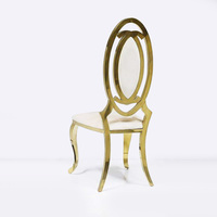 Chaises de salle à manger de luxe en or dos de fleur chaise de mariage moderne en acier inoxydable salle de banquet hôtels en plein air villas fêtes