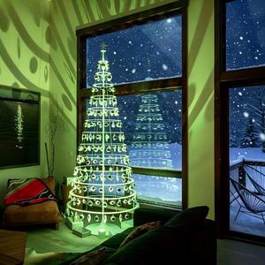 Lumière <span class=keywords><strong>de</strong></span> projection LED en spirale pour arbre <span class=keywords><strong>de</strong></span> Noël sur mesure, pliable, en métal <span class=keywords><strong>de</strong></span> haute qualité, pour décoration intérieure <span class=keywords><strong>de</strong></span> centres commerciaux et événements, OEM/ODM - Product Image 3