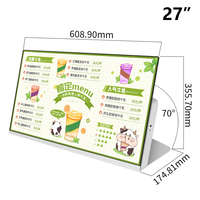 Pantalla Publicitaria Digital de Escritorio BENSHI de 27 Pulgadas, 250 Nits, Interior, USB, Forma de L, Android Smart Wifi LCD para Restaurantes