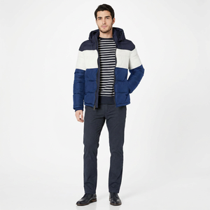 <b>Fleece</b> <b>Lined</b> Insulated Puffer <b>Jacket</b> for Men Warm Breathable Winter Sports <b>Jacket</b> with Front Logo High Street Style - Product Image 1