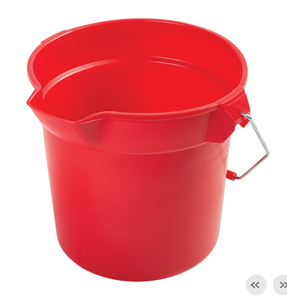 Rubbermaid BRUTE FG296300GRED Comercial 10 Qt Cubos de limpieza redondos Cubo de plástico gris para limpieza - Product Image 1