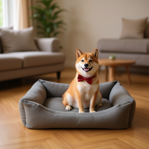 Set di 3 Cuscini Super Morbidi per Cani in Grigio, Realizzati in Velluto a Coste e Cristallo per Letti per Animali - Product Image 3