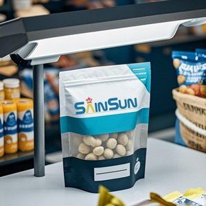 Sacs d'emballage alimentaire à fond plat avec fermeture éclair, imprimés sur mesure, résistants à l'humidité et aux odeurs, pour aliments pour animaux, agriculture biologique, engrais, fabriqués en PET - Product Image 2