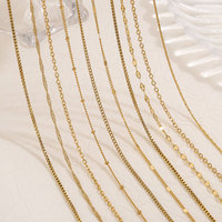 Cadenas de Acero Inoxidable con Baño de Oro PVD de 18K, Resistentes al Agua, con Estilos de Cable, Bola, Caja y Curb, para Collares DIY, Accesorios de Joyería al por Mayor