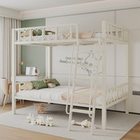 Lit superposé compact moderne et minimaliste en fer forgé, à deux niveaux, avec cadre épaissi pour petits appartements, Chine