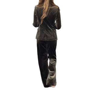 Esplosivo moda doppiopetto <span class=keywords><strong>velluto</strong></span> completo <span class=keywords><strong>donna</strong></span> Casual 2 pezzi Set moda - Product Image 5