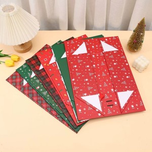 EVERWIN Christmas <b>Gift</b> Boxes With Ribbon Red Green Patterned Rigid Paperboard Folding Packaging <b>Box</b> For Holiday Festive <b>Presents</b> - Product Image 3