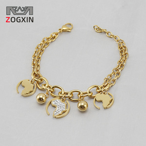 Zogxin Gold <b>Map</b> Charm Bracelet For Women Stainless Steel Jewelry Gift Fashion Accessory - Product Image 1