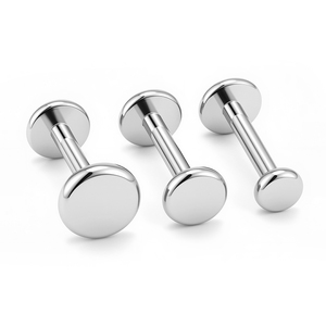 ASTM F136 Titanium Legering Dubbelzijdige Platte Achterkant Intern Gedraaide <span class=keywords><strong>Labret</strong></span> Studs Kraakbeen Studs Oor Lip & Neus Body Piercing - Product Image 4