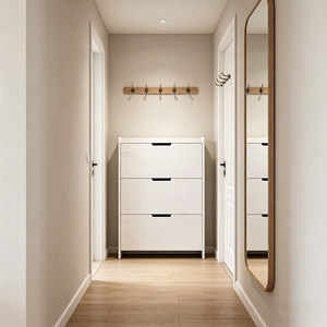 <span class=keywords><strong>Scarpiera</strong></span> Moderna Bianca in Legno, Sottile e Resistente, con 3 Cassetti a Ribalta, <span class=keywords><strong>Design</strong></span> Salvaspazio, Facile da Montare per Ingresso - Product Image 4