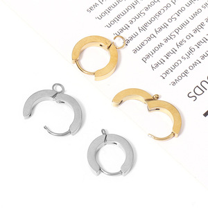 Stainless Steel Hoop <b>Earring</b> Hooks Round 18k Vacuum Gold Plated For <b>Earring</b> Making Jewelry Findings Components - Product Image 2