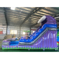 Toboggan aquatique gonflable en PVC commercial avec piscine pour enfants et adultes, utilisation en extérieur et en intérieur, taille personnalisée résidentielle/commerciale