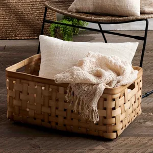 Cesta de bambú hecha a mano con asa Cesta de almacenamiento de bambú vietnamita para la organización del hogar - Product Image 2