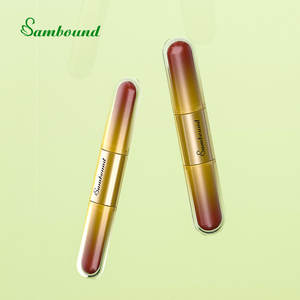 Tube de brillant à lèvres à Double tête de 6ml avec emballage cosmétique de conteneur de brillant à lèvres de paillettes vides d'ANIMAL FAMILIER rond doré plat - Product Image 5