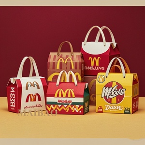 Comida rápida Pollo frito Caja de papel para comida Embalaje Caja de comida feliz biodegradable para chico - Product Image 1