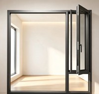 Ventanas Abatibles de Aluminio con Certificación CE YATTON, Doble Capa Templada, Pantalla de Acero Inoxidable 304, Insonorizadas, Puertas y Ventanas Personalizadas