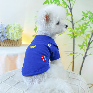 Ropa para mascotas, perros y gatos, camisetas ligeras de primavera/verano para perros pequeños y medianos, camisetas con estampado de huellas, polos con diseño de oso. - Product Image 3