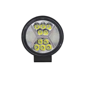Qidwin luz de trabalho multifuncional de alta potência 4 polegadas 111 W 37 SMD 12000LM LED redondo branco amarelo 12 V 24 V