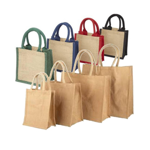 Bolsa de yute ecológica para compras con asas reforzadas, textura tejida natural, reutilizable para compras y para llevar productos del mercado de agricultores. - Product Image 6