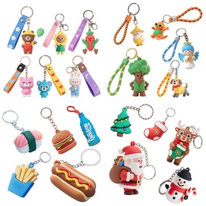 Porte-clés pendentif en silicone souple PVC personnalisé, figurine d'anime, fabrication OEM, cadeau promotionnel, porte-clés 3D dessin animé - Product Image 4