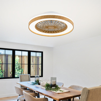 Ventilateur de plafond moderne avec lumière pour chambre à coucher, ventilateur de plafond intelligent blanc de 20 pouces avec lumière LED et télécommande