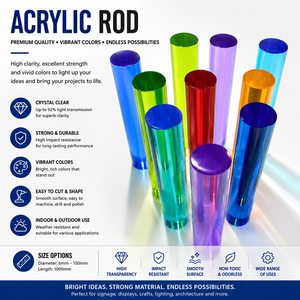 Ning E-Plastics Vente <span class=keywords><strong>en</strong></span> gros Éclairage LED coloré de haute qualité Barre acrylique PMMA Barre acrylique bon marché Tige acrylique solide - Product Image 1