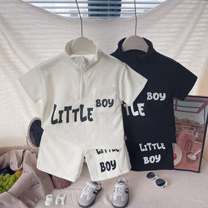 Conjunto de Polo de Manga Corta para Niños y Niñas, Verano 2026, Color Sólido, con Cierre, Elegante Conjunto de 2 Piezas para Niños Pequeños - Product Image 5