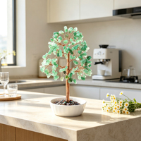 Service OEM/ODM, Ornement Moderne en Cristal de Quartz Rose Fait Main, Arbre en Pierre de Cristal pour la Décoration