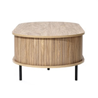 Table basse modulaire extensible en bambou style ferme avec rangement, design pliable pour salon - Meuble éco-responsable