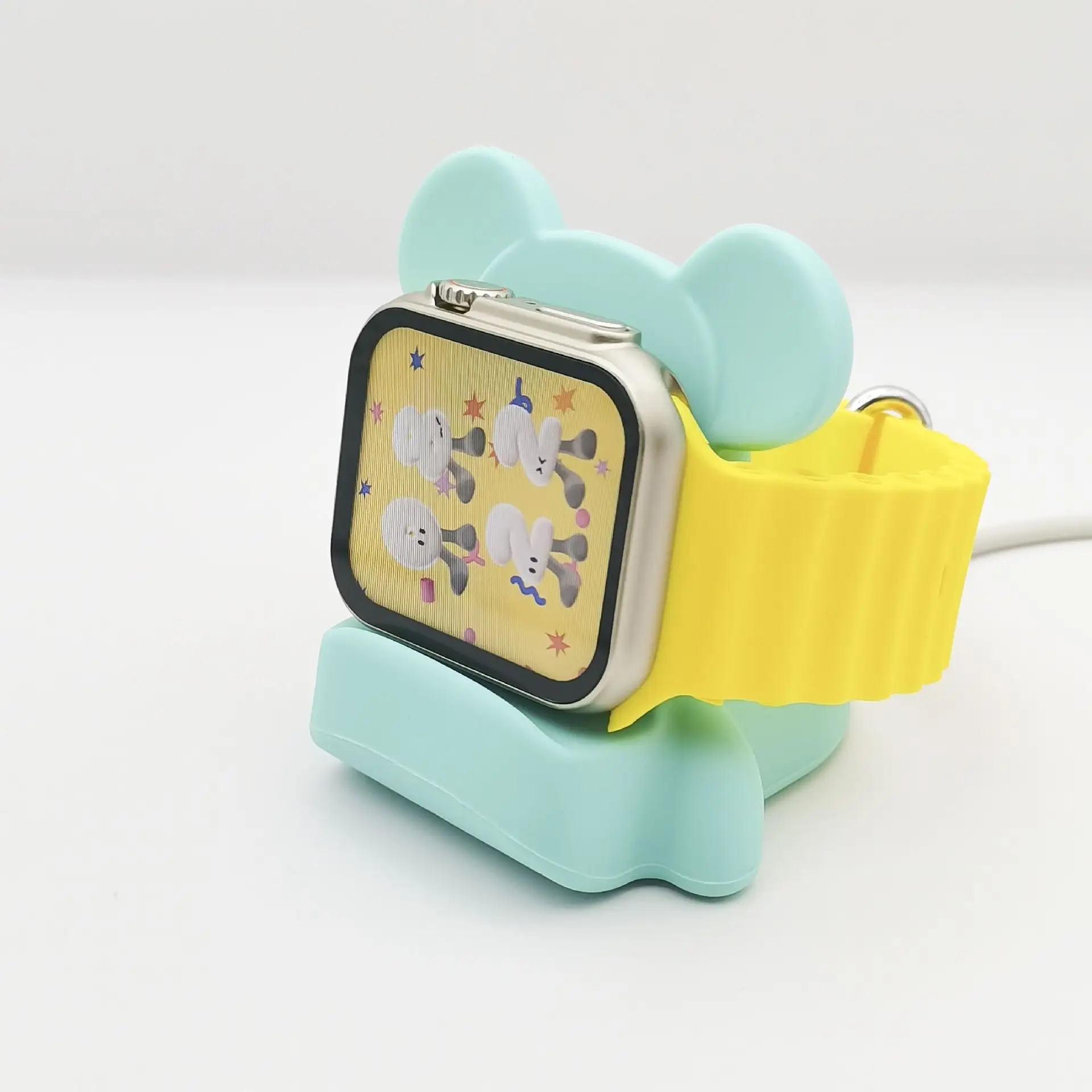 3D Suporte de Suporte de Mesa Para Apple Watch Series 8 7 6 SE Suporte De Carregador De Silicone Para iWatch 45mm 44mm 42mm 41 40mm Acessórios