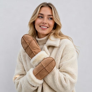 <span class=keywords><strong>Gants</strong></span> en peau de mouton double face confortables pour femmes, parfaits pour l'extérieur, idéaux pour l'hiver - Product Image 5