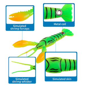 Señuelo de Pesca de Silicona Suave de Ocho Colores, Simulación de Camarón, 8.3cm 5.5g, con Anzuelo Drop Shot, para Topmouth, Culter, Bass y Pez Mandarín - Product Image 4