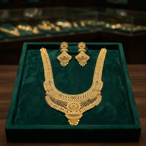Vente en gros de parures de bijoux longues de style Dubaï traditionnel, plaquées or 14K, 18K, 24K, design turc, pour mariée, mode or du Moyen-Orient - Product Image 4