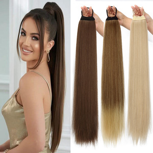 Extensiones <span class=keywords><strong>de</strong></span> <span class=keywords><strong>Cabello</strong></span> <span class=keywords><strong>de</strong></span> Fibra Sintética <span class=keywords><strong>de</strong></span> Alta Temperatura <span class=keywords><strong>de</strong></span> 70 cm, Largas, Lisas, Elásticas, Simulación Natural, Cola <span class=keywords><strong>de</strong></span> Caballo con Clip, Postizo para <span class=keywords><strong>Mujer</strong></span>, Color Blanco - Product Image 1