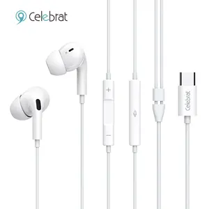 Pemasok terverifikasi earphone berkabel E300 headphone berkabel tipe-c untuk iphone15 sumsung Huawei