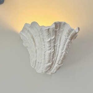 French-Style Seashell Wall Lamp Wabi-Sabi Style Baroque Art for Master Bedroom Surface-Mounted Plaster Elegant Design for - Product Image 5