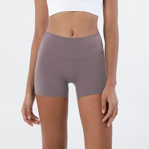 Pantalones cortos de Yoga de entrenamiento de color sólido, pantalones cortos de yoga sexis para entrenamiento físico, ropa de gimnasio de compresión con sensación desnuda, pantalones cortos <span class=keywords><strong>Tik</strong></span> <span class=keywords><strong>Tok</strong></span> - Product Image 5