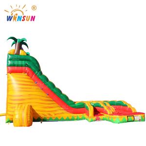 WINSUN Glissière d'eau gonflable en L incurvée en marbre rouge et jaune <span class=keywords><strong>tropical</strong></span> intéressant - Product Image 3