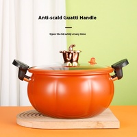Nouvelle Marmite de Cuisson à Micro-Pression Grande Capacité, Cocotte Citrouille Antiadhésive avec Vapeur Binaural, Faitout à Soupe en Pierre de Maifan pour Foyer