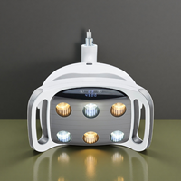 Lampe d'opération dentaire à six ampoules LED, température de couleur réglable, affichage numérique, lampe à fixer sur fauteuil de clinique