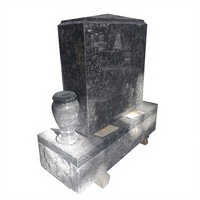 Monuments en granit gris acier, monuments commémoratifs traditionnels pour l'extérieur, pierres tombales pour cimetière