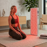 Panneau de luminothérapie rouge pour tout le corps avec support |   LED de qualité médicale avec 8 longueurs d'onde, design ultra-fin, prise américaine |   Usage domestique et commercial