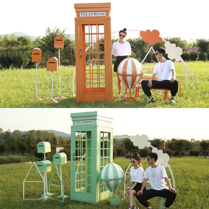 Cabine téléphonique rose de Londres en métal, support OEM, pour décoration de mariage - Product Image 5