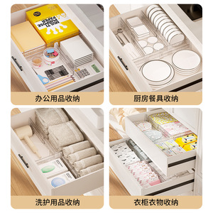 Drawer Organizer Transparent Expandable Rectangular Multi Functional Cabinet <b>Storage</b> Divider For <b>Kitchen</b> Bedroom Use - Product Image 4